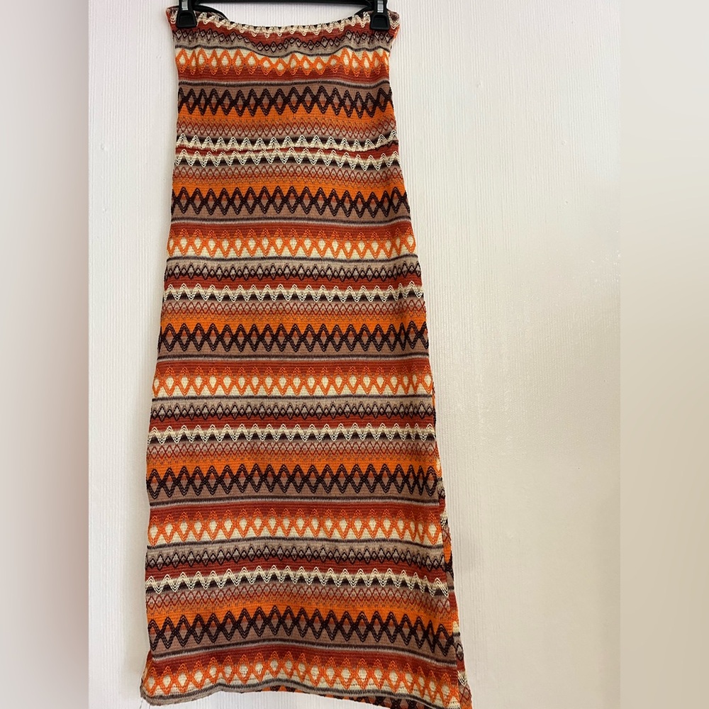 Shein Multicolor Patterned Maxi Strapless Dress - image 4